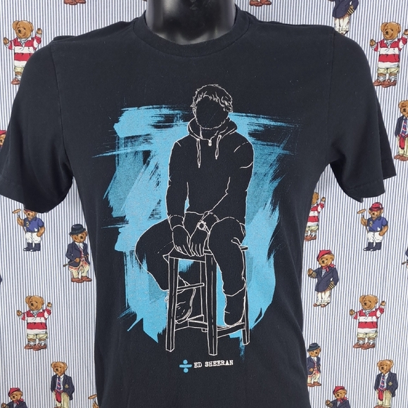 Ed Sheeran 2017 Divide Tour Philadelphia date black & blue graphic Med t-shirt - Picture 1 of 8